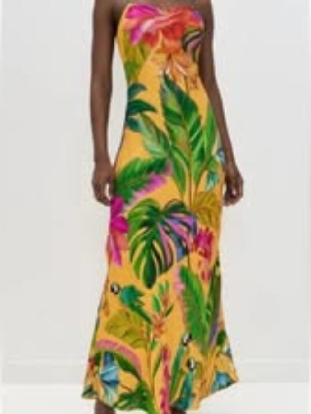 LIKE NEW EUC Farm Rio birds singing stunning yellow dress